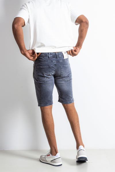 RIPPED DENIM BERMUDA SHORTS