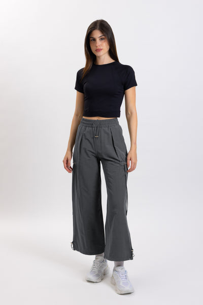 DETAILED WIDE PARACHUTE PANTS