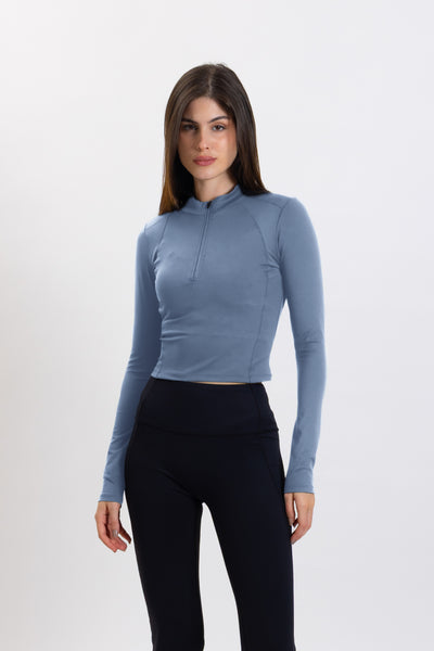 SCULPT CROP ZIP-UP TOP