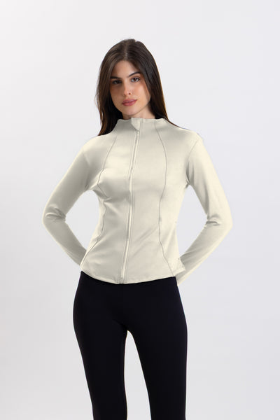 DETAILED SCULPT ZIP-UP TOP