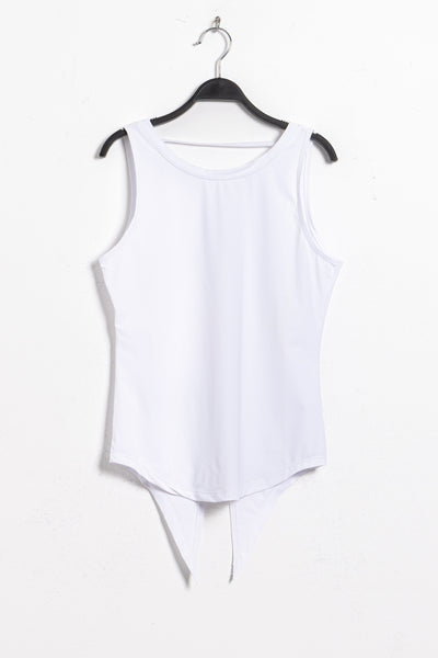 ASYMMETRICAL BACK CUT TANK TOP