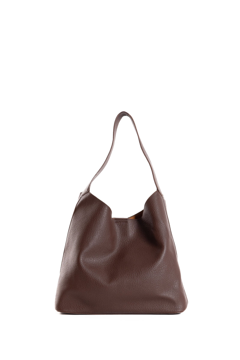 LEATHER TOTE BAG WITH POUCH