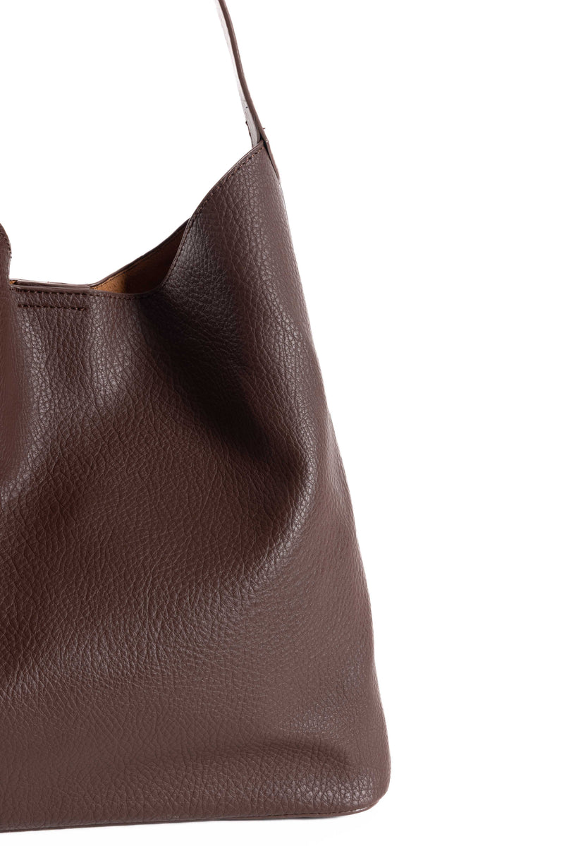 LEATHER TOTE BAG WITH POUCH