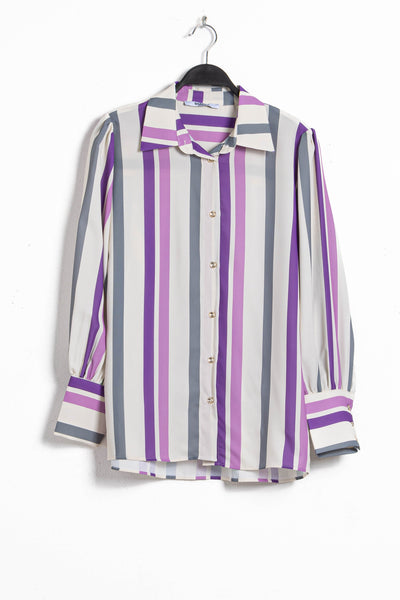 STRIPED CHIFFON SHIRT