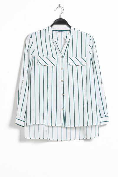 DETIALED STRIPED BLOUSE