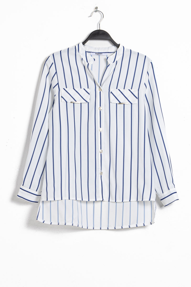 DETIALED STRIPED BLOUSE