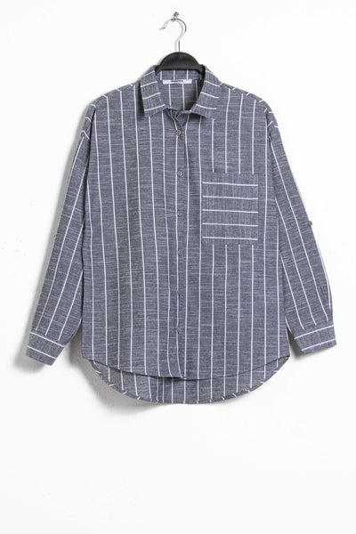 LINEN BLEND STRIPED SHIRT