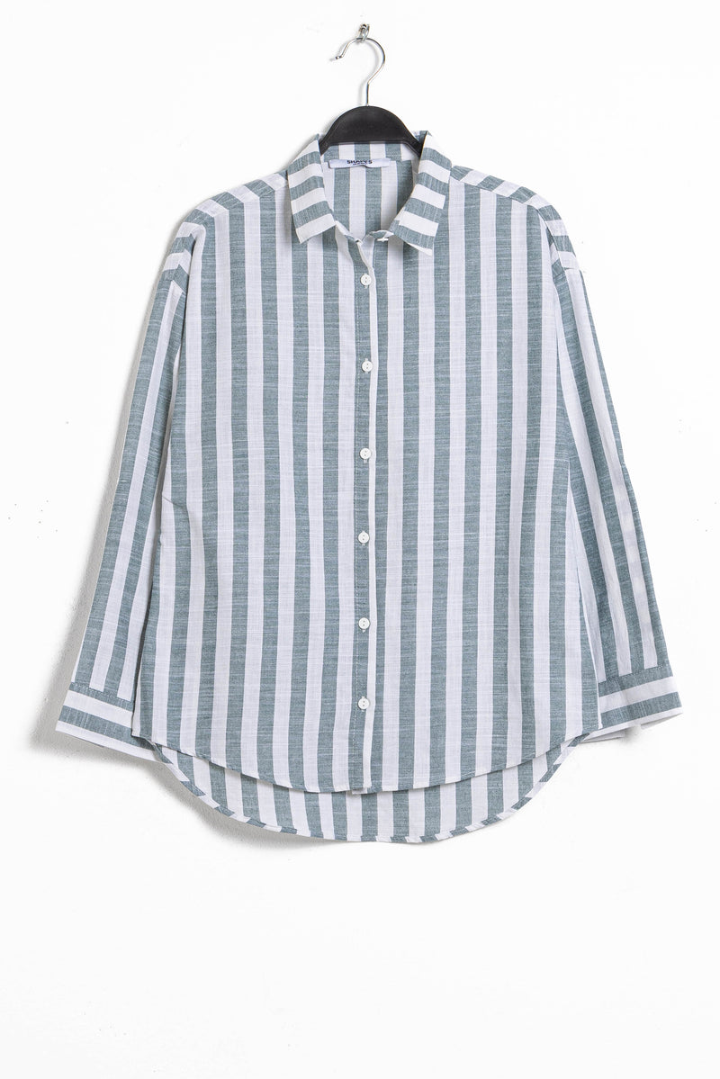 LINEN BLEND STRIPED SHIRT