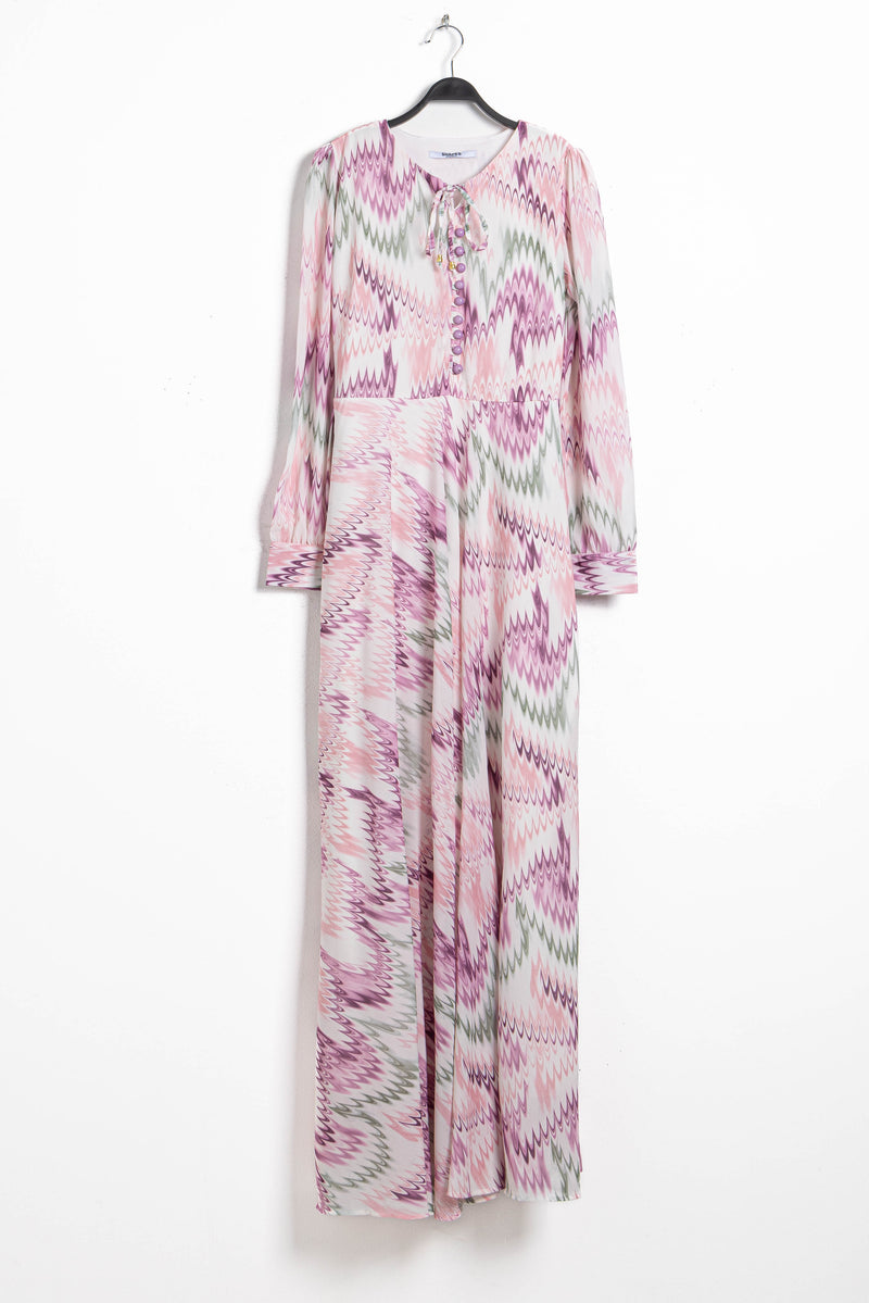 PRINTED MAXI CHIFFON DRESS