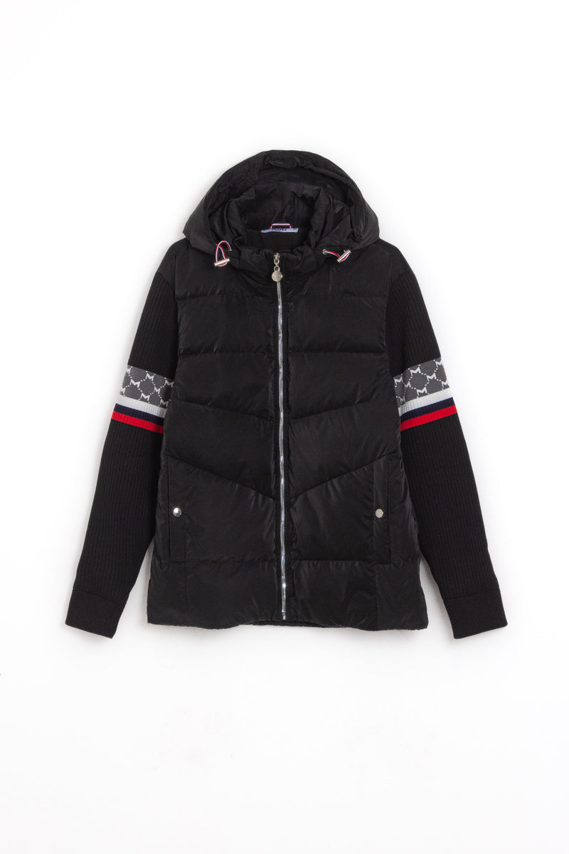 TEXTURED PUFFER JACKET WITH DETACHABLE HOOD