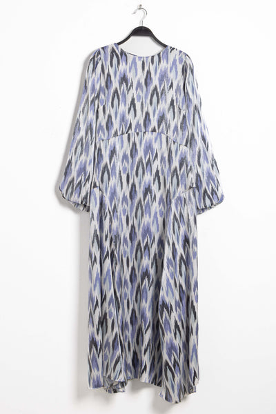 ABSTRACT PRINT SATIN DRESS