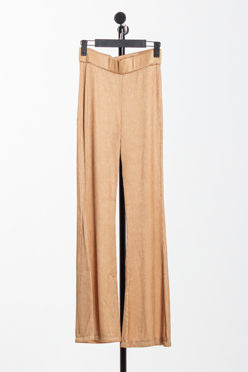 RIBBED FLARE TROUSERS