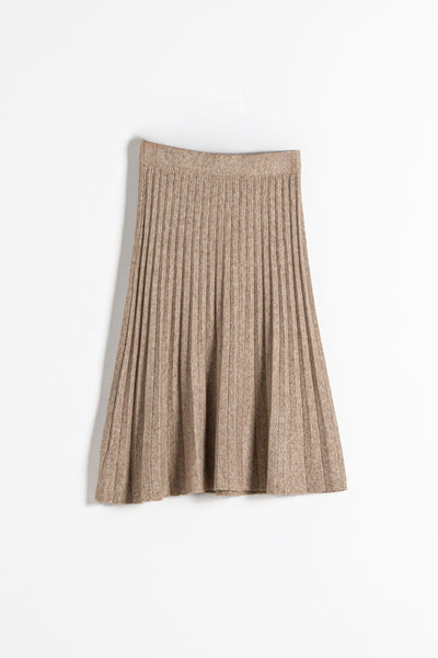 PLEATED MIDI KNIT SKIRT