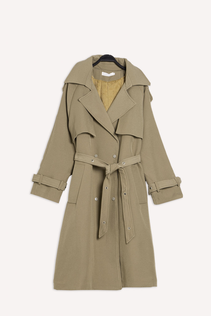 DETIALED BELTED TRENCH COAT