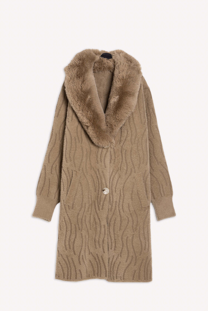 SOFT FAUX FUR LONG COAT