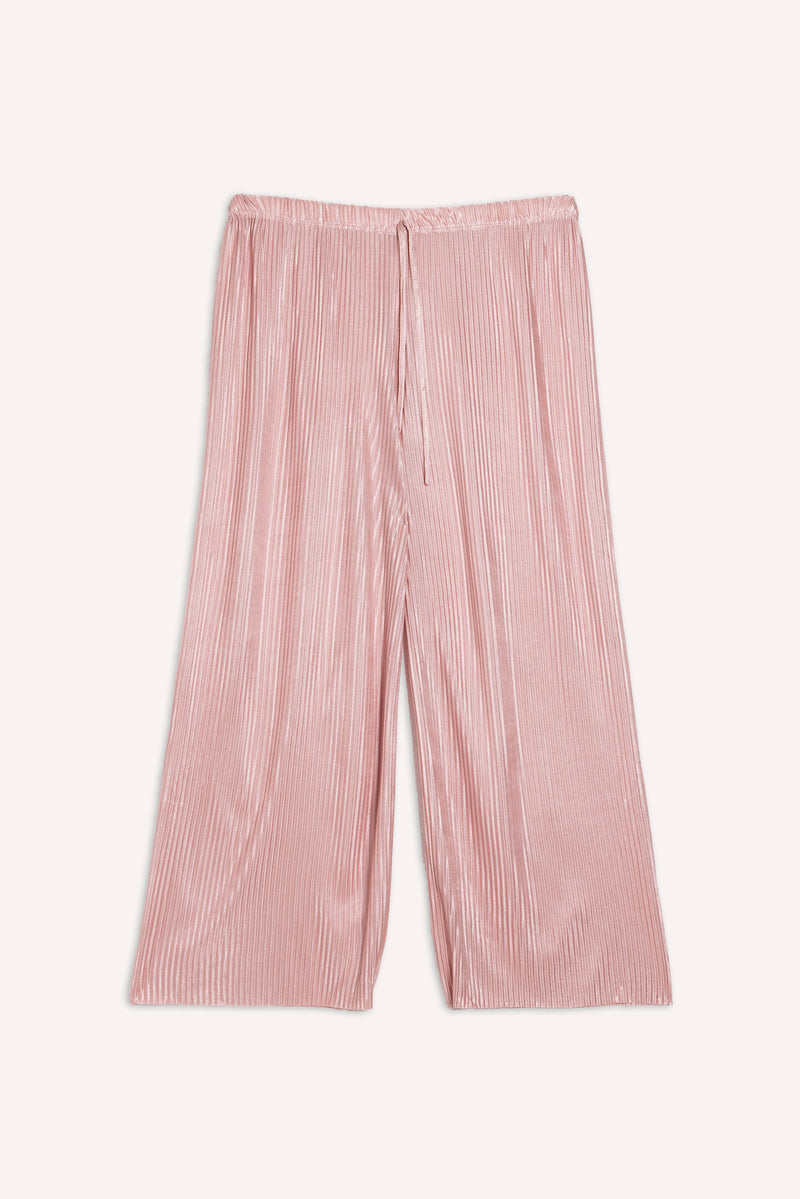 PLEATED SATIN CROPPED TROUSERS