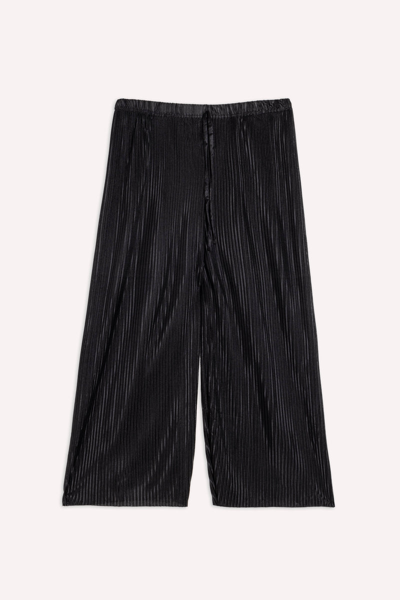 PLEATED SATIN CROPPED TROUSERS