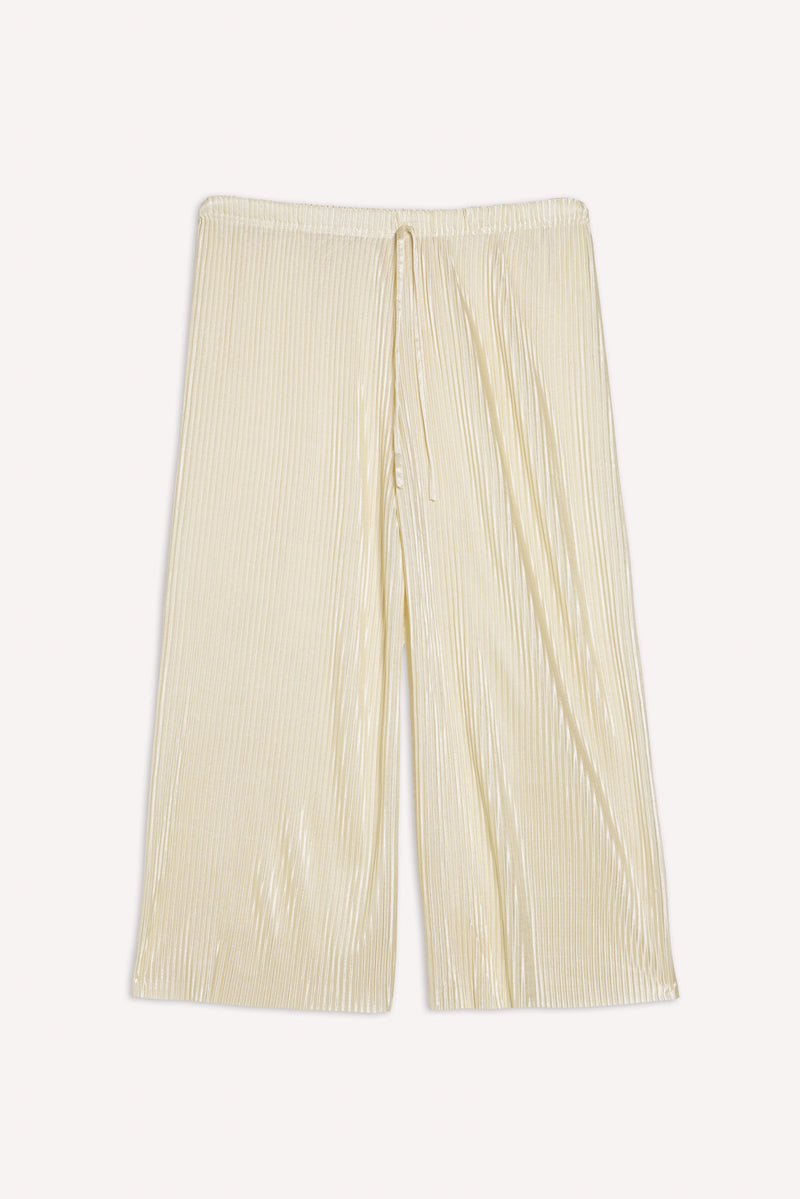 PLEATED SATIN CROPPED TROUSERS