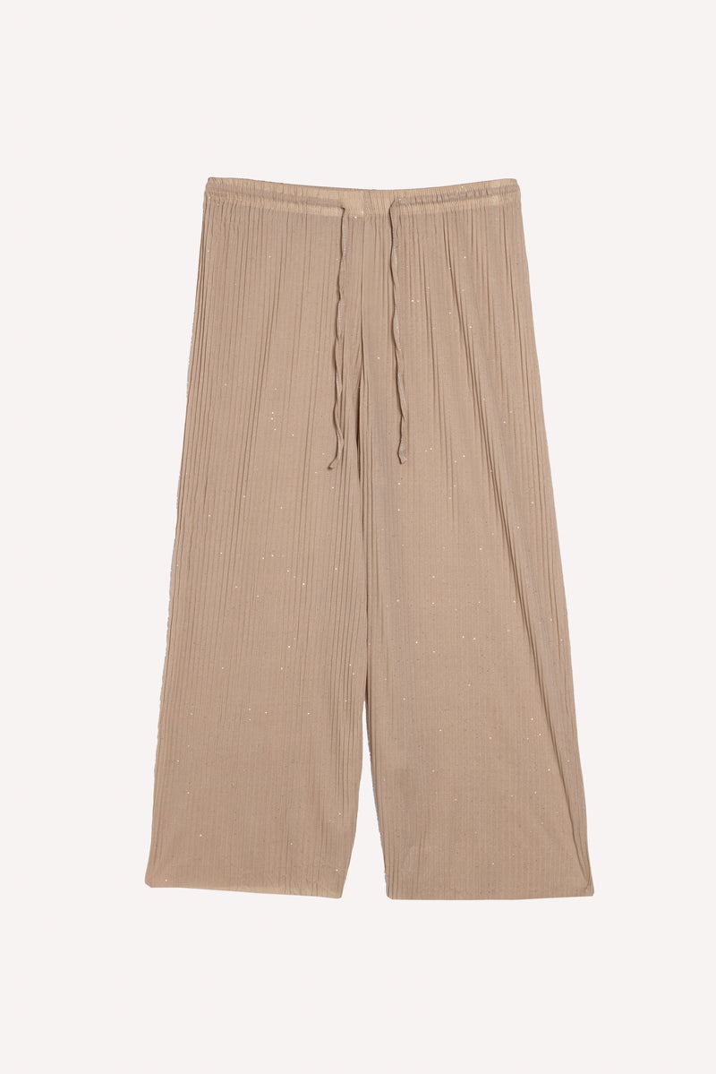 PLEATED CROPPED COMFORT TROUSERS