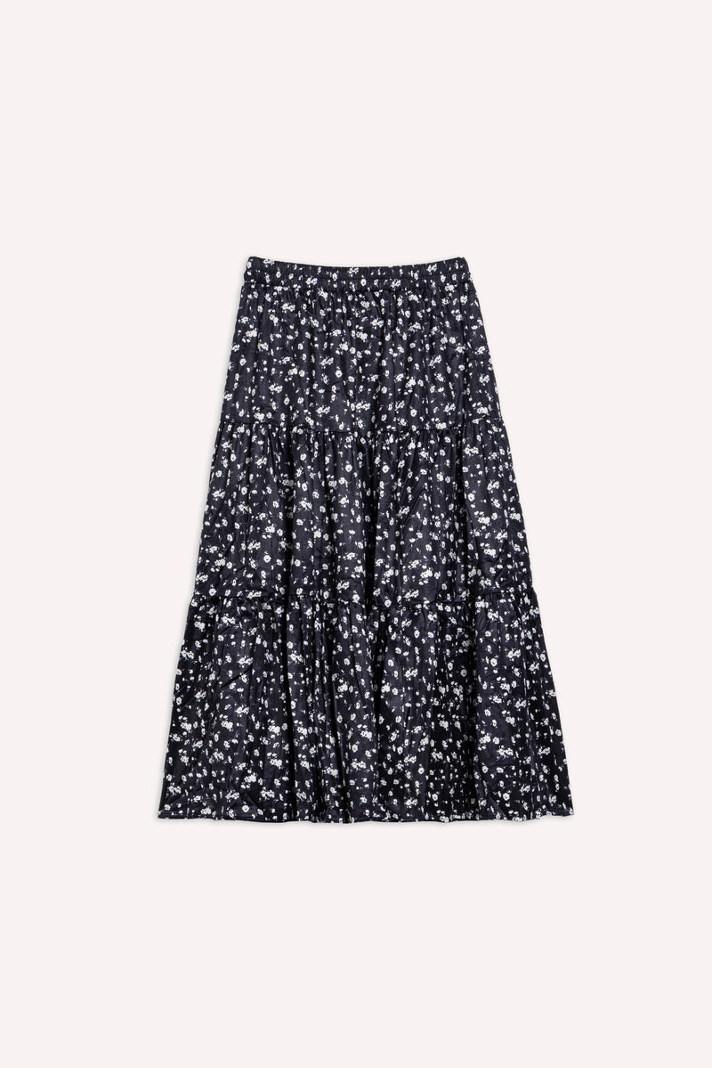 FLORAL PRINTED COMFORT MIDI SKIRT