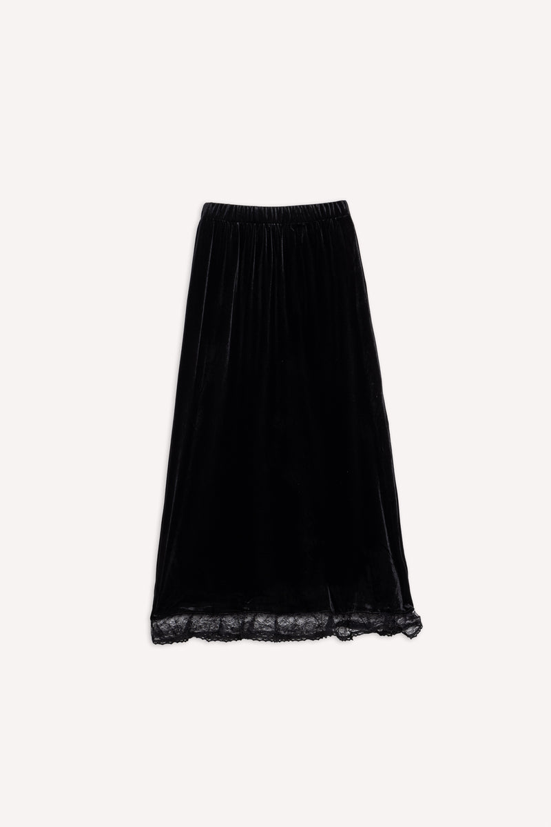 DETAILED COMFORT VELVET SKIRT