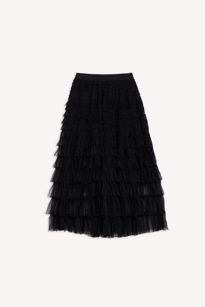 MAXI COMFORT SKIRT WITH FRILLS