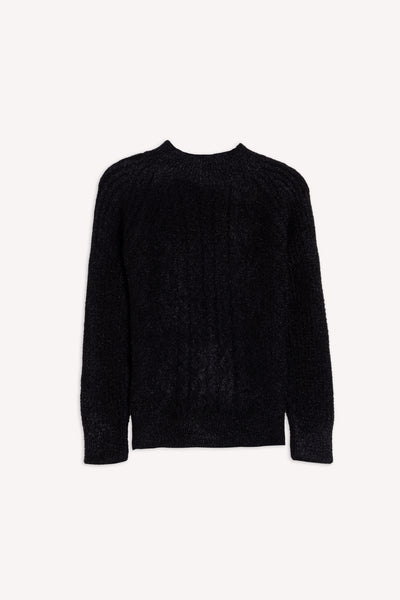 CABLE-KNIT MOCK NECK SWEATER