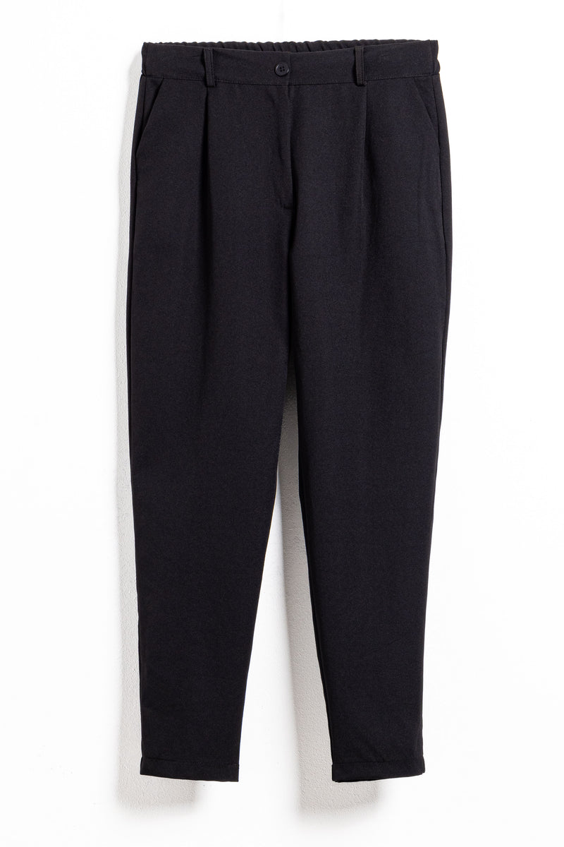 HIGH-WAIST TROUSERS WITH ELASTIC WAISTBAND