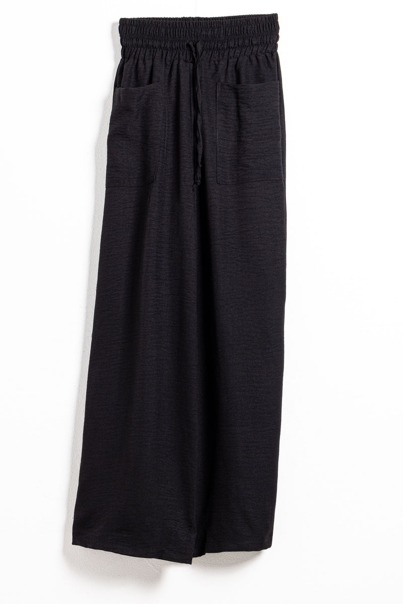 LINEN BLEND HIGH-WAIST TROUSERS