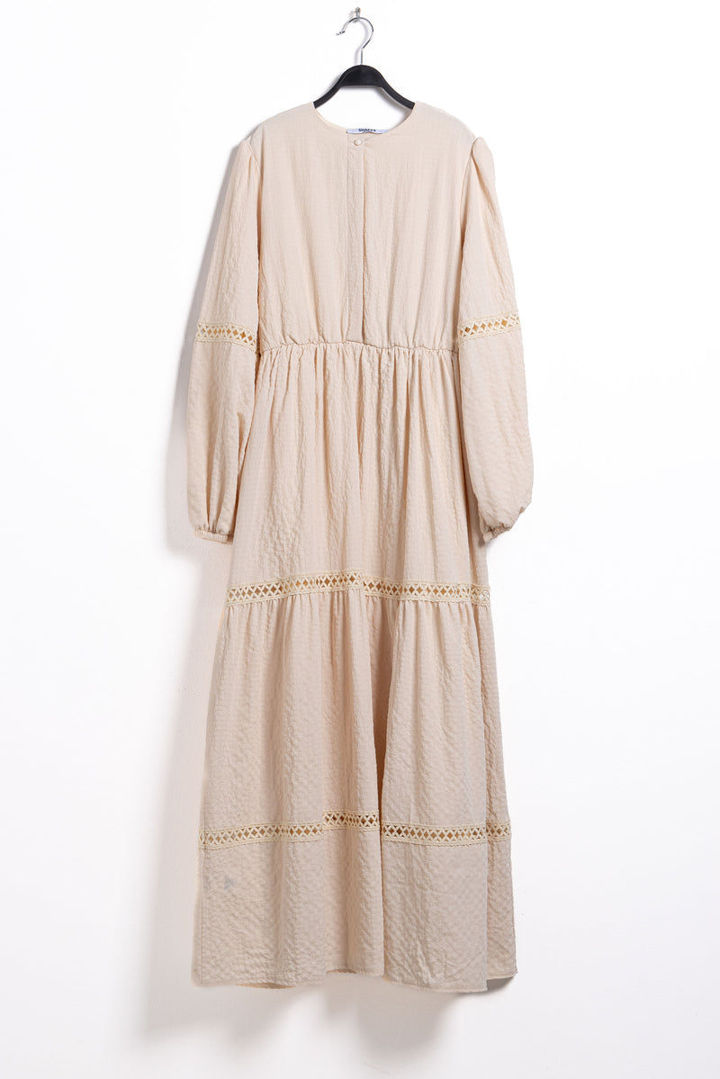 DETAILED LINEN BLEND DRESS