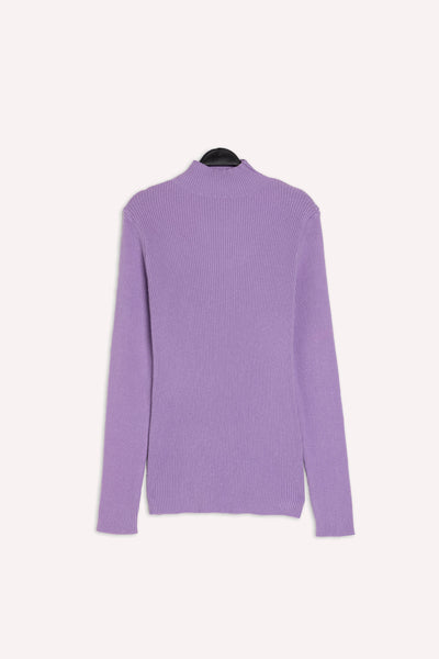 SOFT RIBBED TURTLE NECK TOP