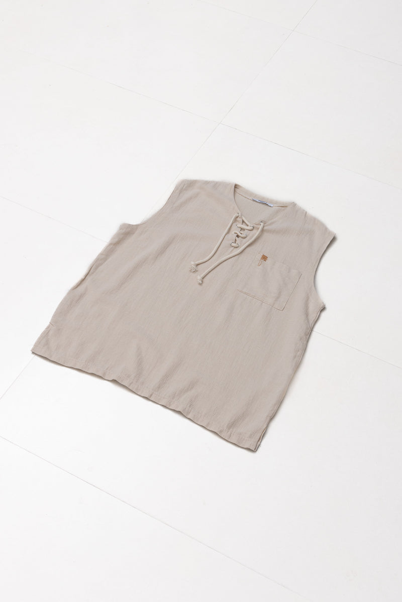 DETAILED LINEN BLEND T-SHIRT