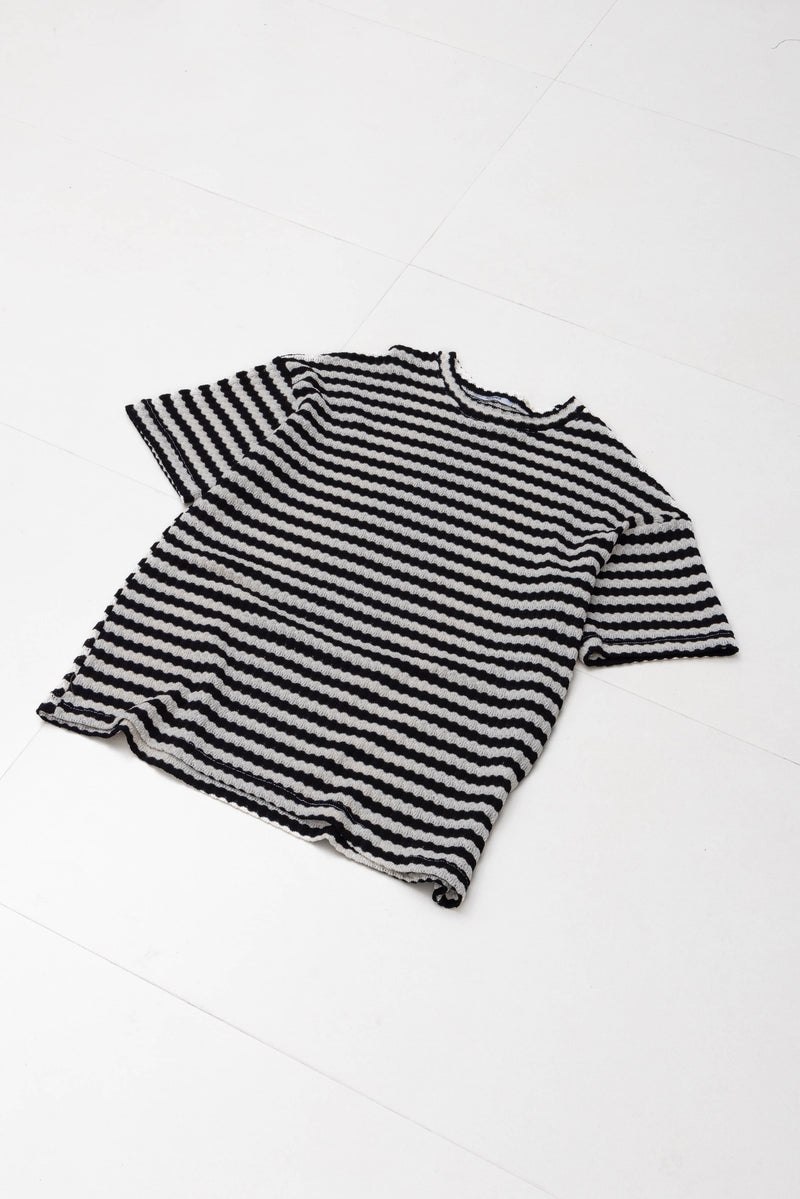 CONTRAST KNIT T-SHIRT