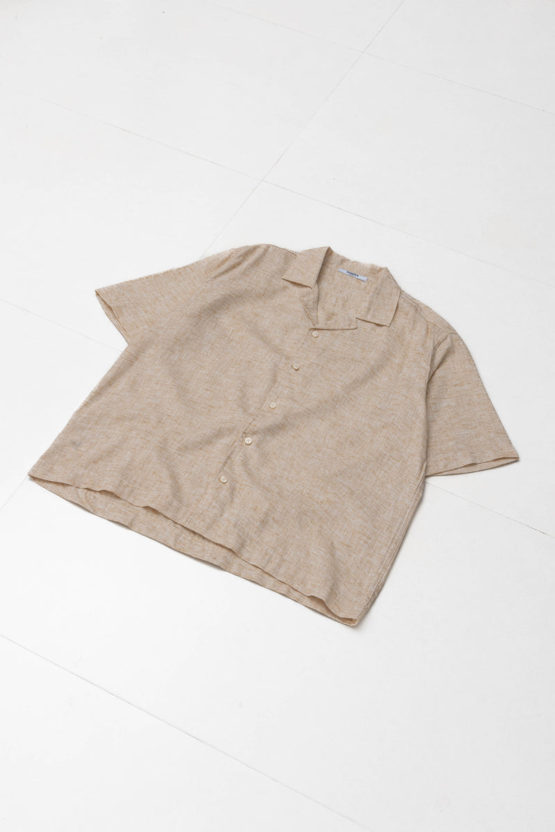 TEXTURED LINEN BLEND SHIRT