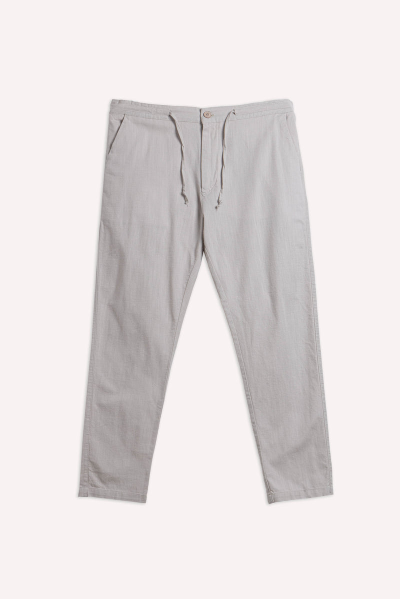 SLIM FIT LINEN BLEND TROUSERS