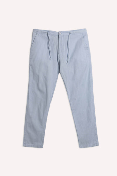 SLIM FIT LINEN BLEND TROUSERS