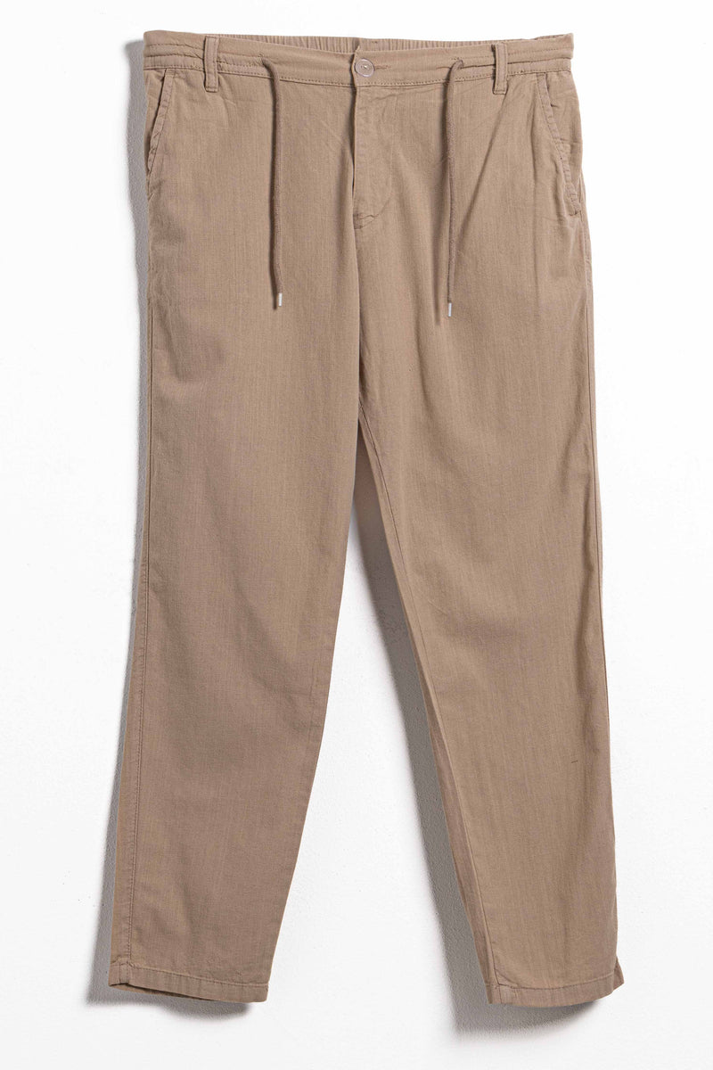 LINEN BLEND JOGGER WAIST TROUSERS