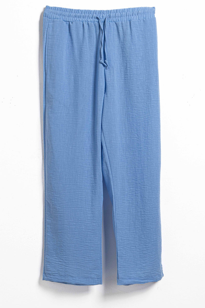 LINEN BLEND JOGGER WAIST TROUSERS