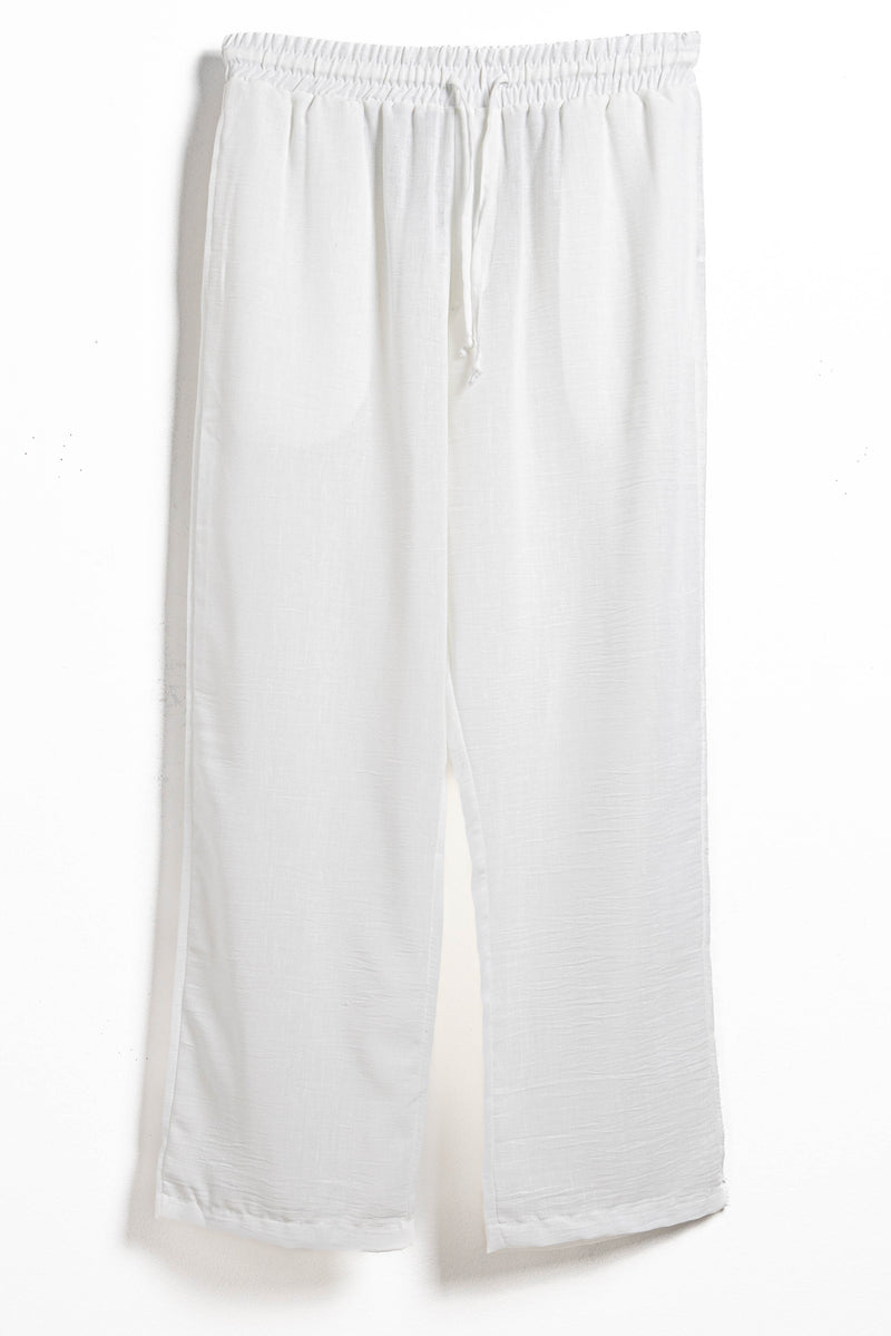 LINEN BLEND JOGGER WAIST TROUSERS