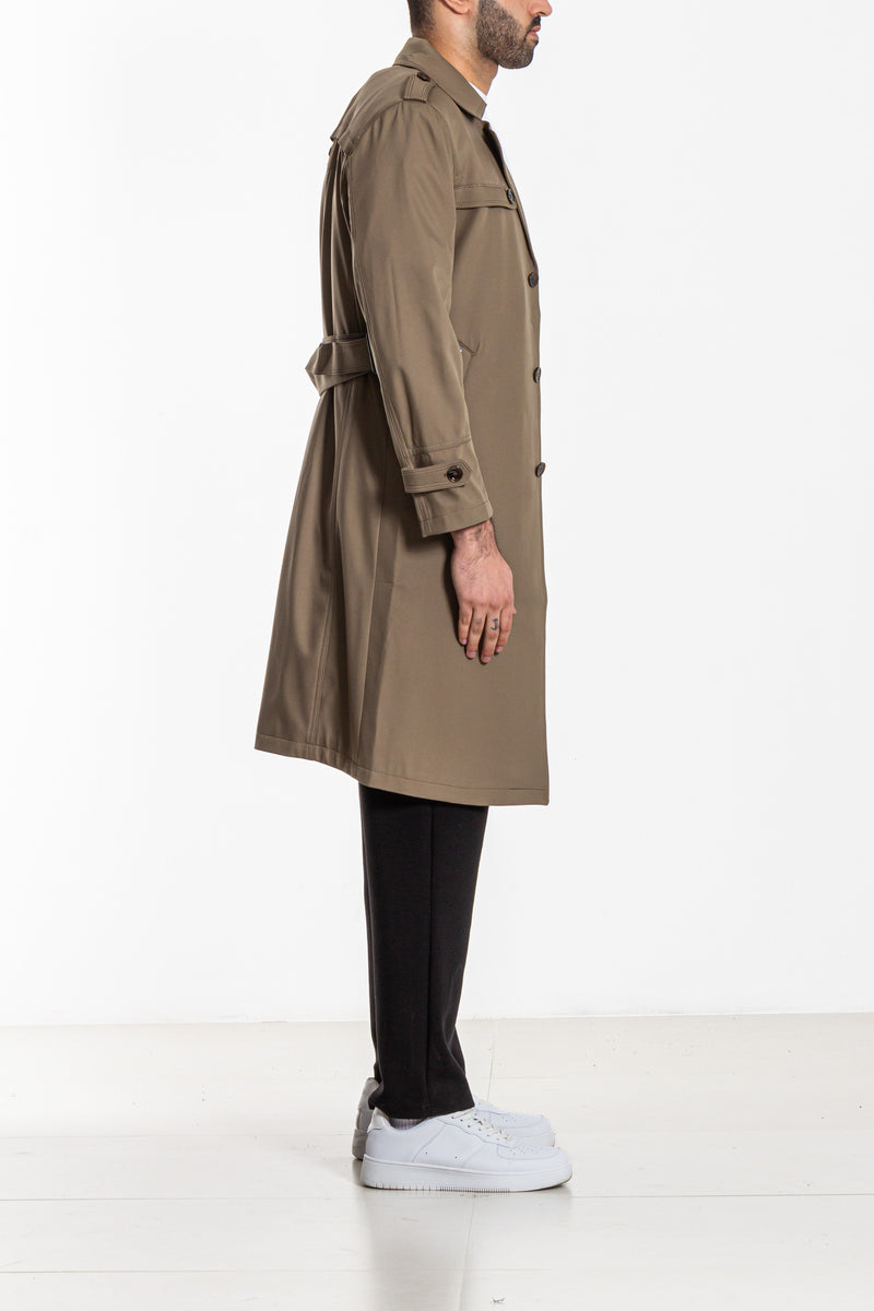 DOUBLE-BREASTED TECHNICAL TRENCH COAT