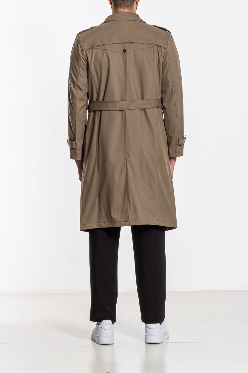 DOUBLE-BREASTED TECHNICAL TRENCH COAT