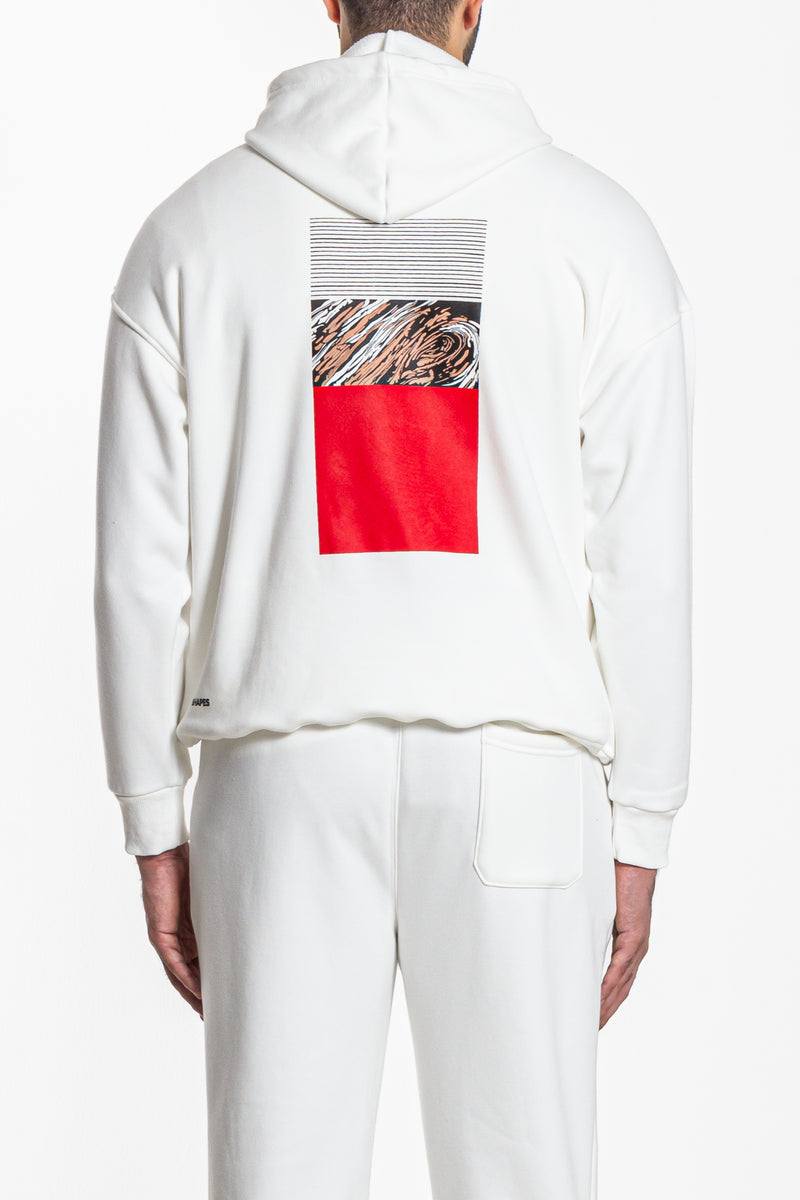 CONTRAST PRINT HEAVYWEIGHT HOODIE