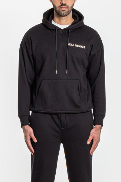 CONTRAST SLOGAN HOODIE