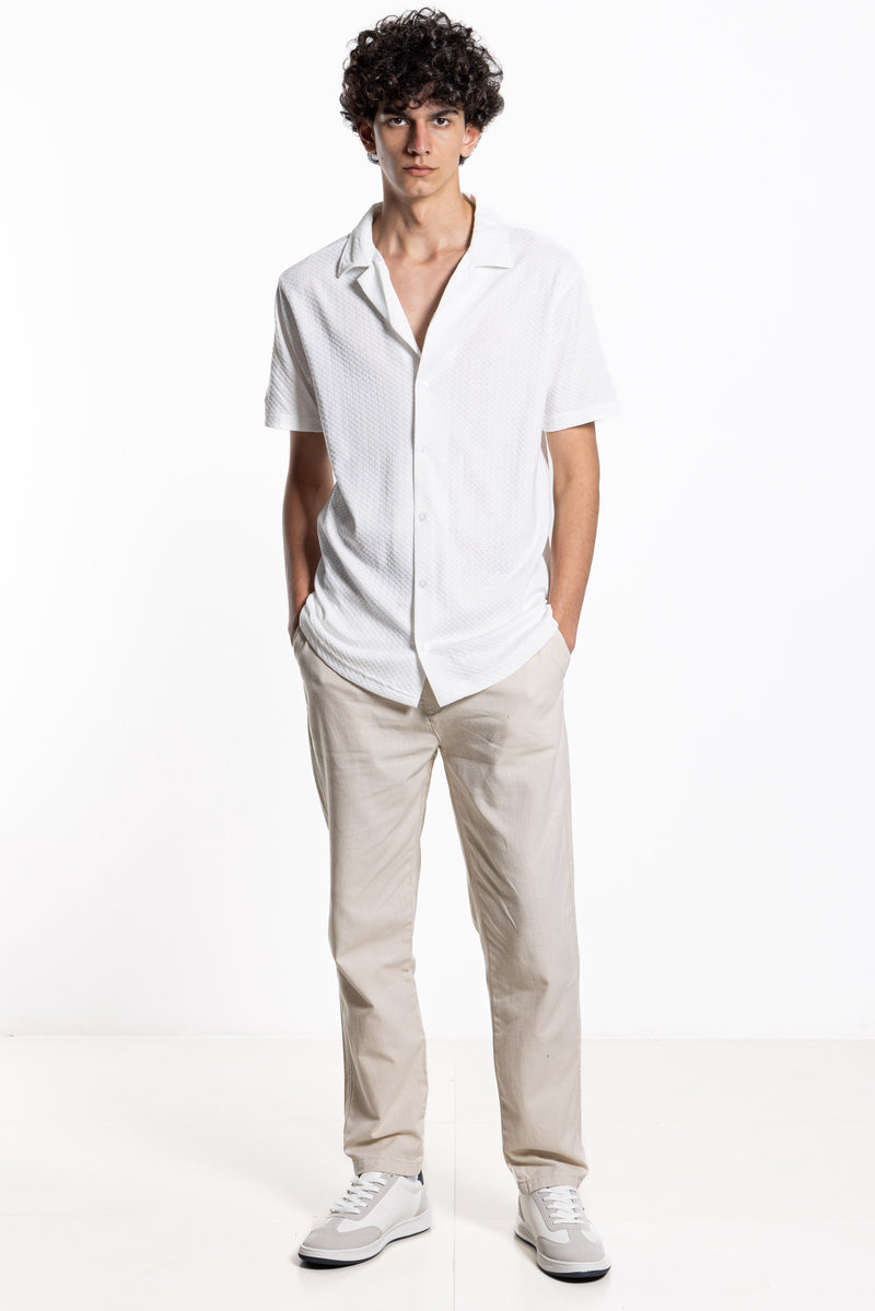 LINEN BLEND JOGGER WAIST TROUSERS