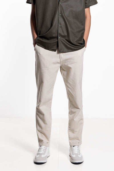 LINEN BLEND JOGGER WAIST TROUSERS