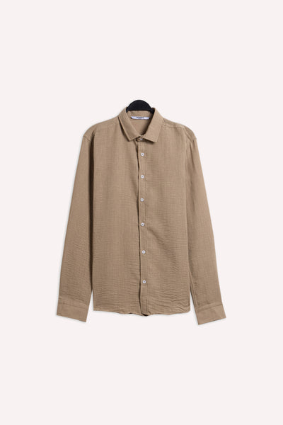 TEXTURED LINEN BLEND SHIRT