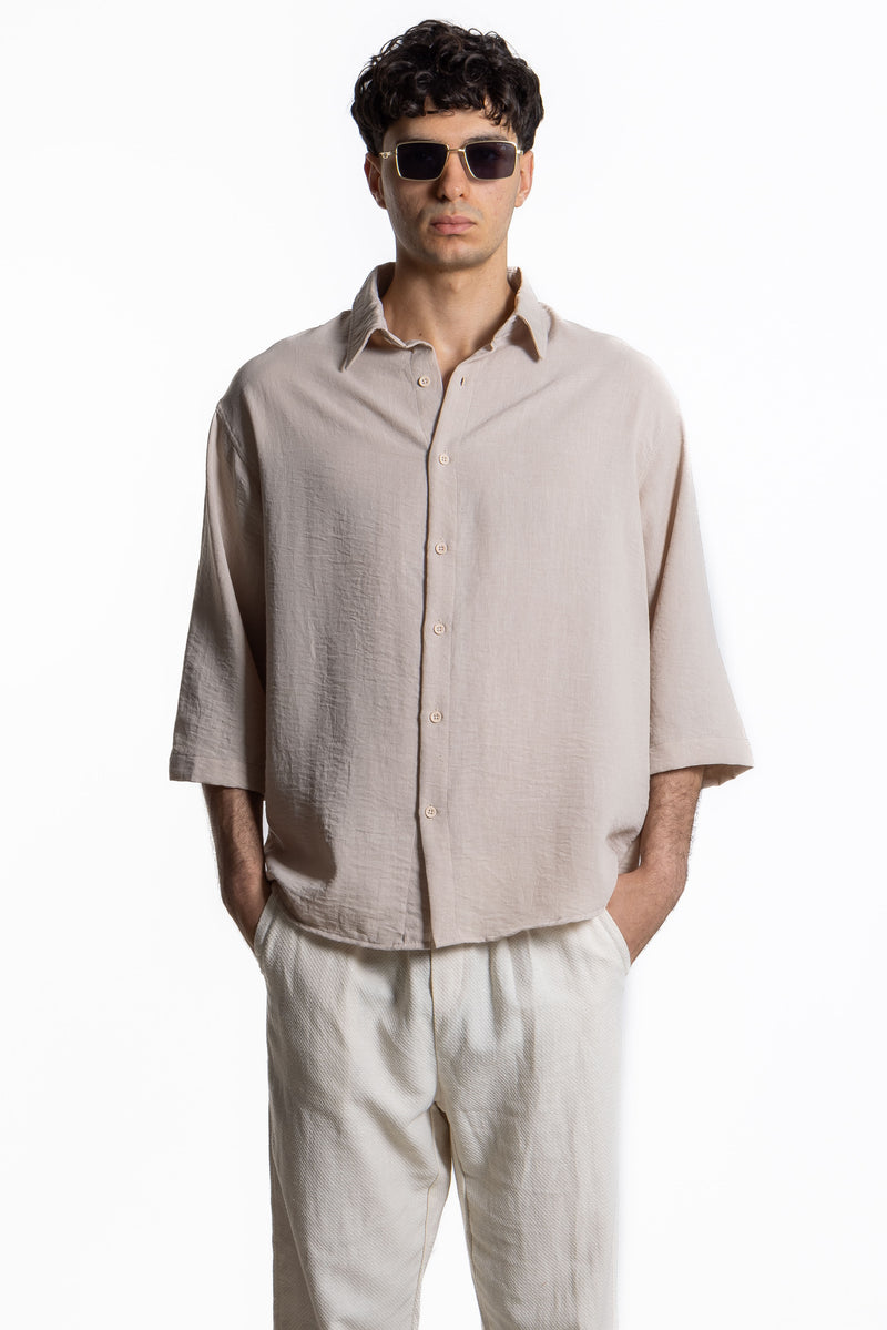 LINEN BLEND OVERSIZED SHIRT