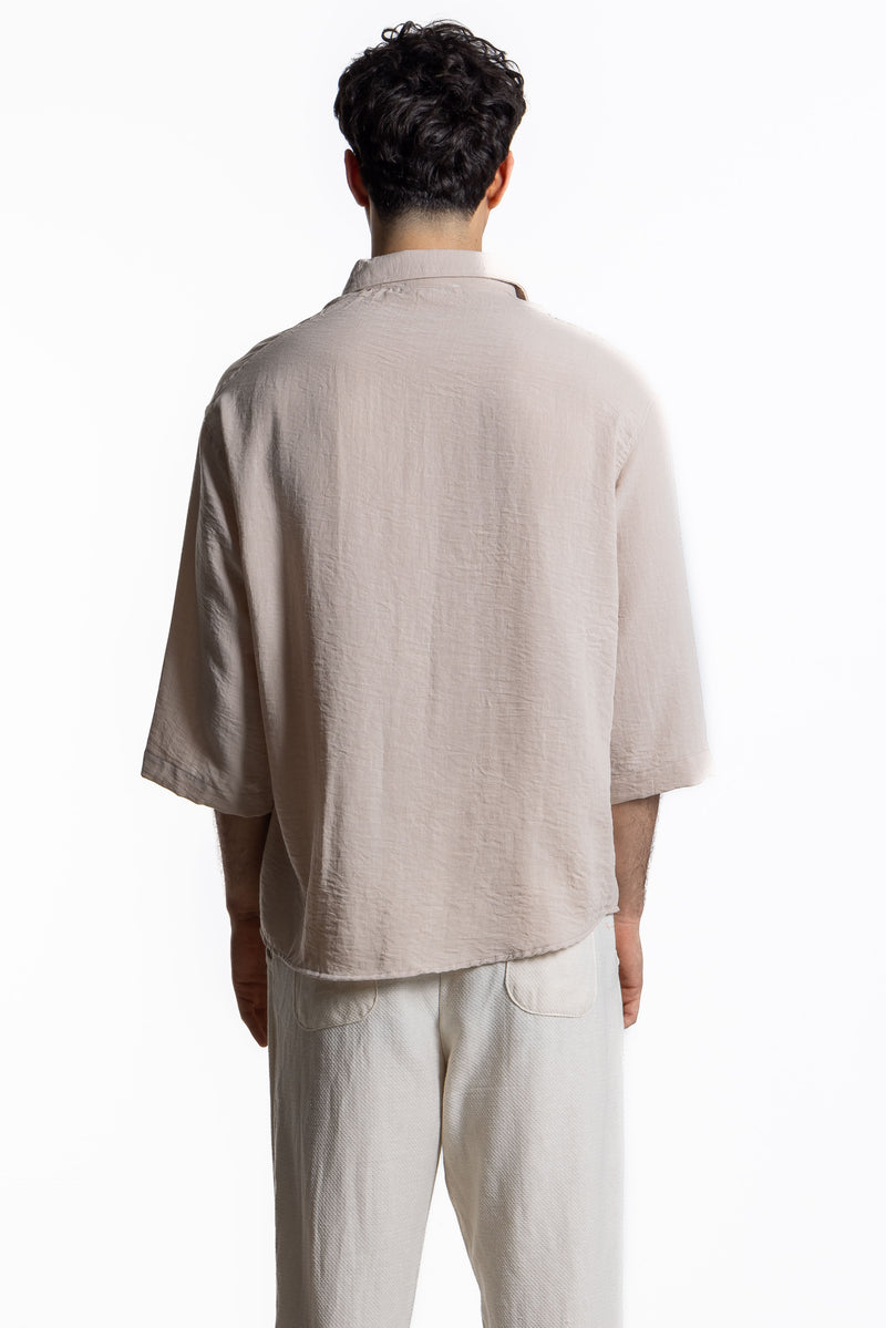 LINEN BLEND OVERSIZED SHIRT