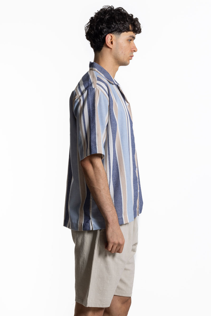 STRIPED LINEN BLEND SHIRT