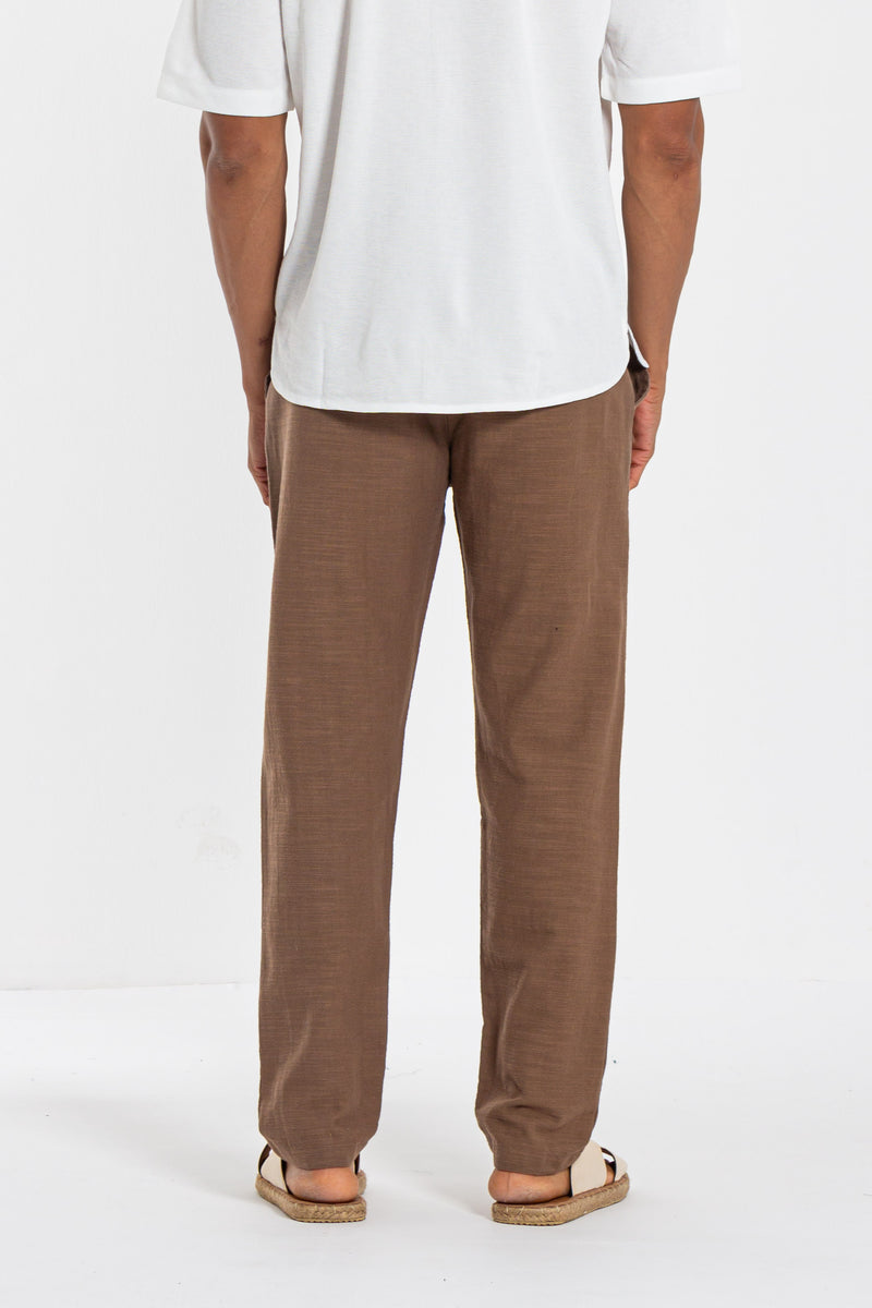 LINEN BLEND JOGGER WAIST TROUSERS